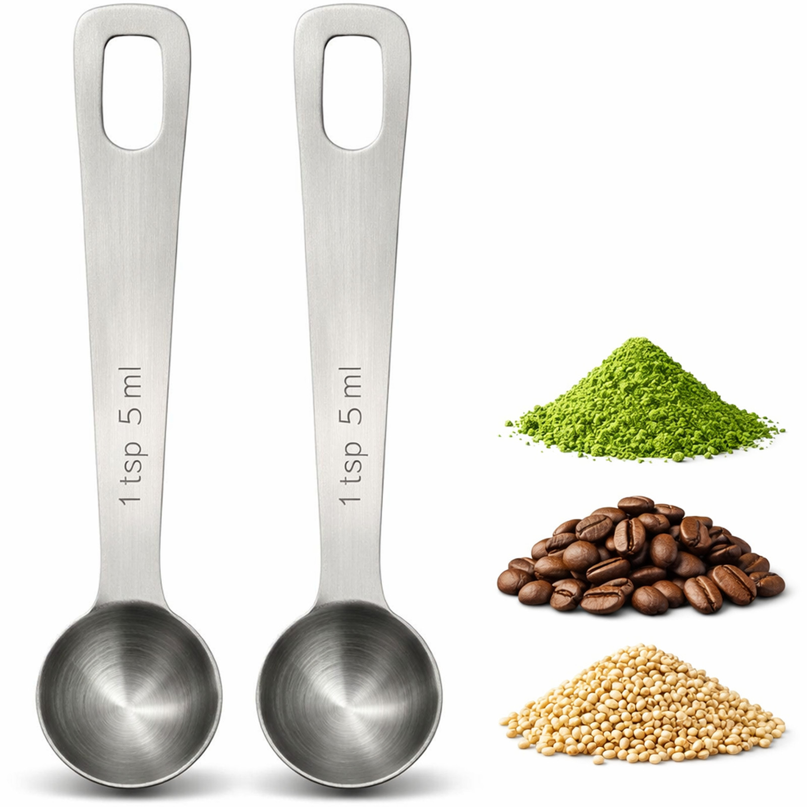 Measuring Spoon 1 Teaspoon 5ml 5cc Stainless Steel Cooking Baking Spices 2 Pack gallery