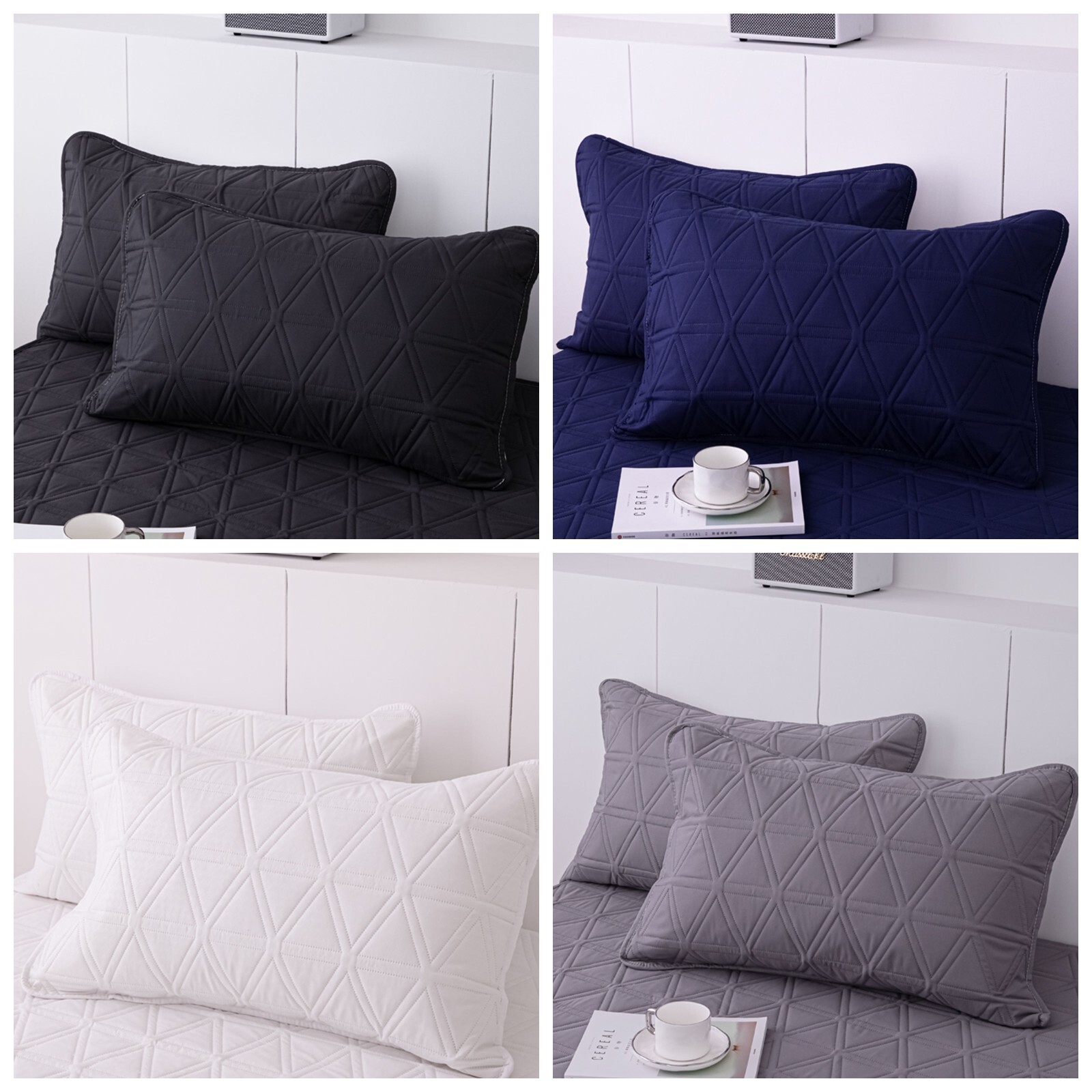 100% Polyester Solid Pillow Cases Hidden Zipper Pillow Cover Standard 2 Pack gallery