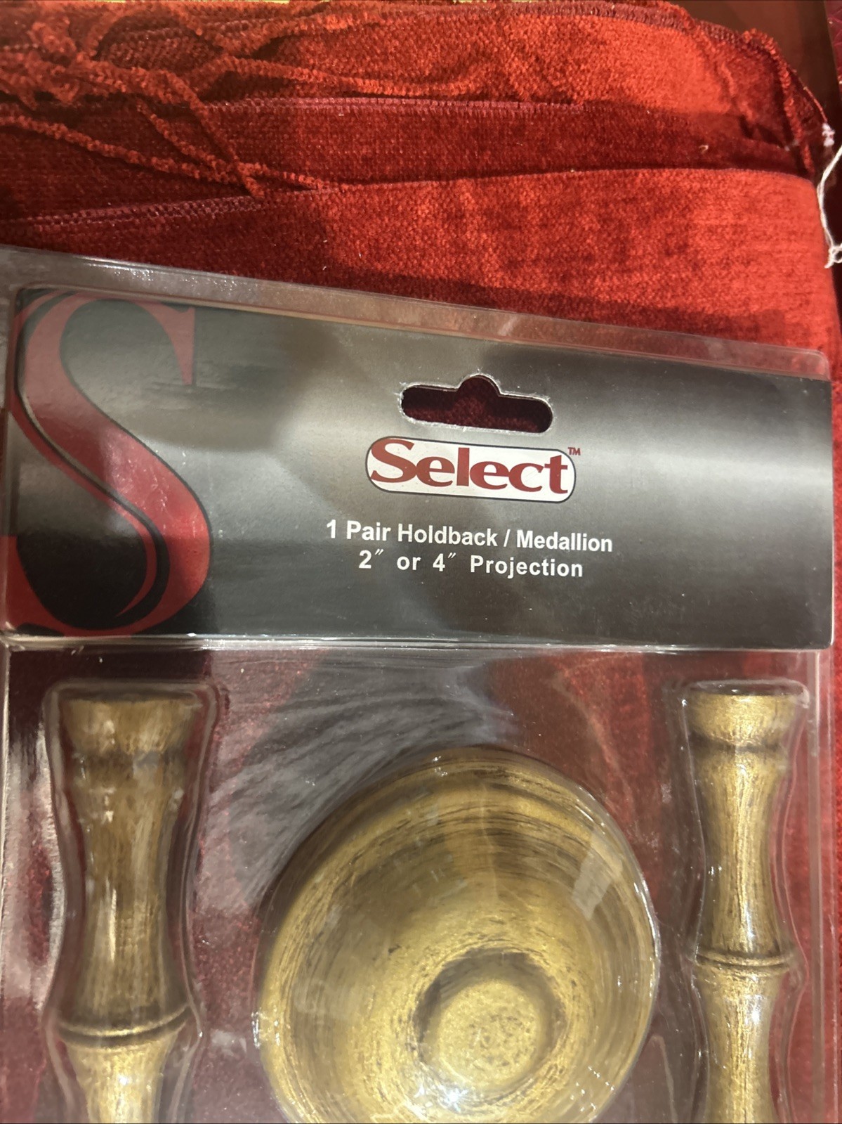Select One Pair Holdback Medallion Vintage Gold Curtains Drapery gallery