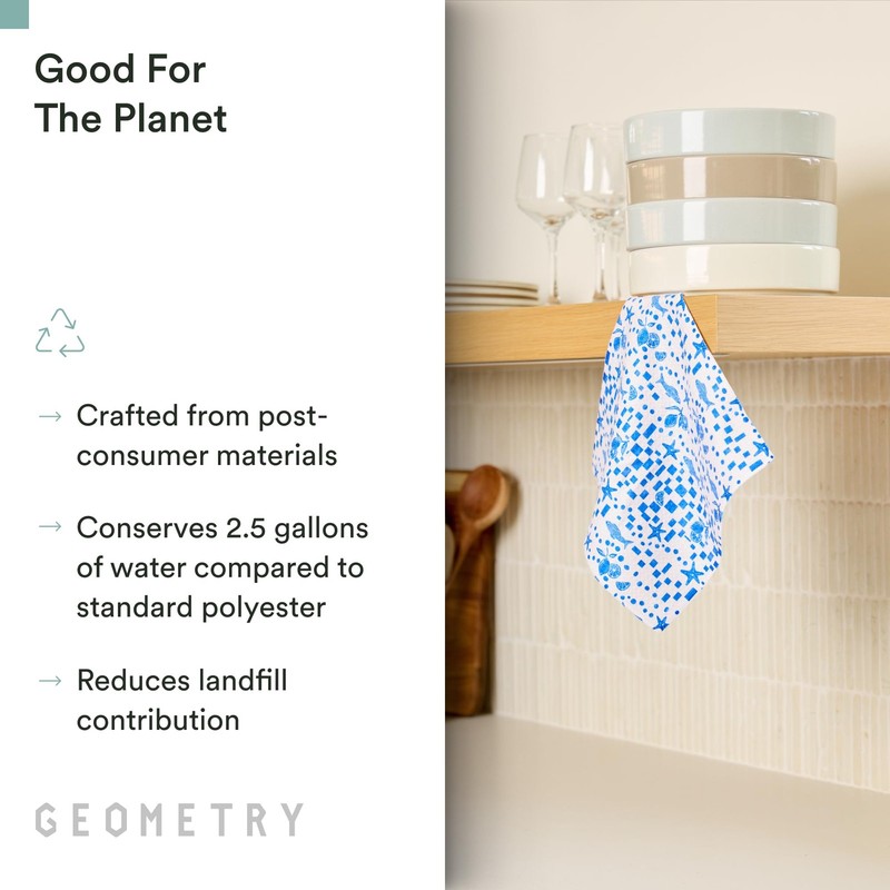GEOMETRY Kitchen Dish Cloths - Spring & Summer 10" x (3 Pack), Daisy Sky gallery