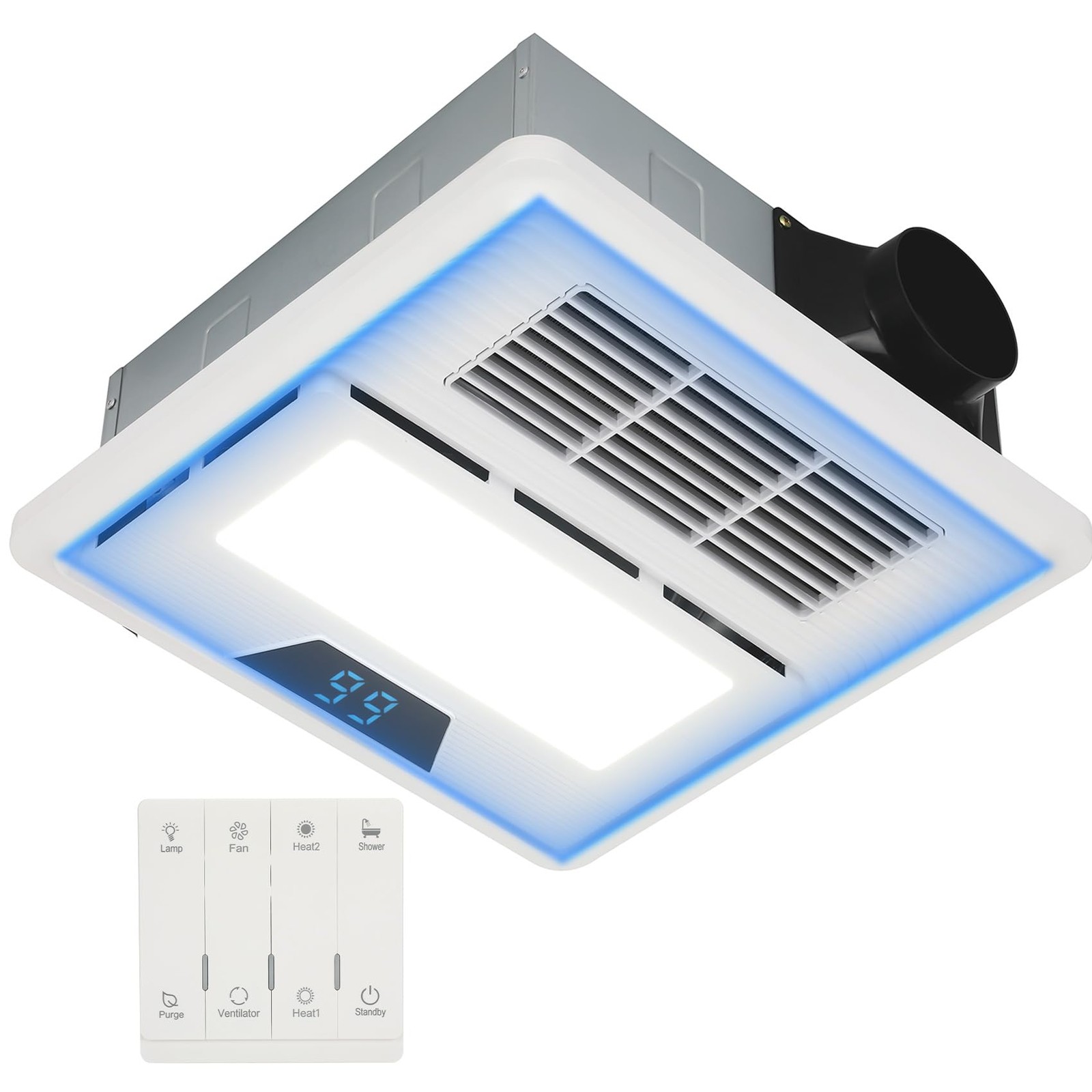 Premium Bathroom Vent Fan | Powerful Exhaust Fan with Light Quiet 30dB Operation gallery