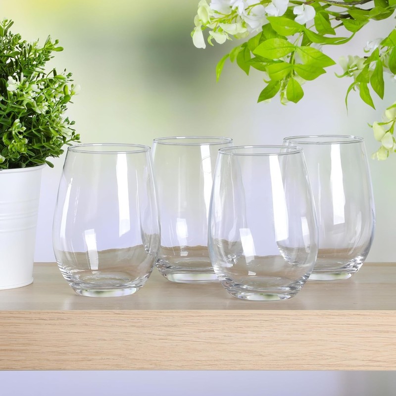 Farrow New Large Stemless 4 Pack Multipurpose Wine Glasses Set Red/White Wine gallery