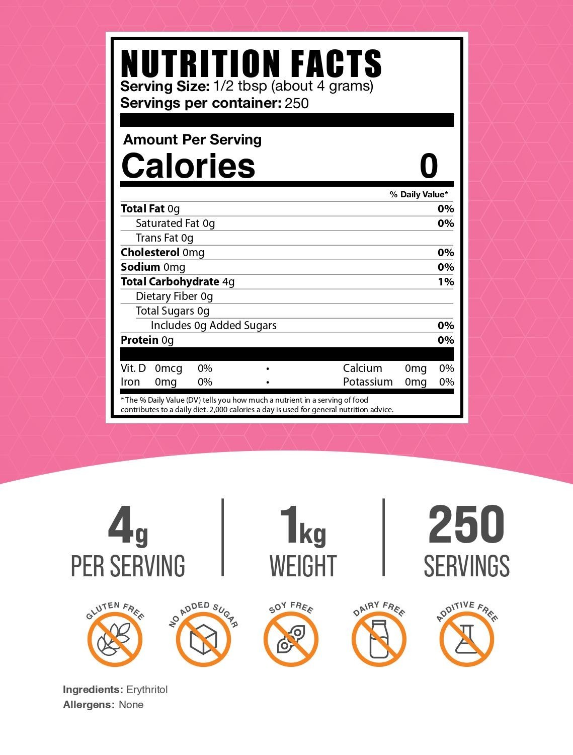 BulkSupplements Erythritol - Add Sweetness w/ Zero Calories gallery