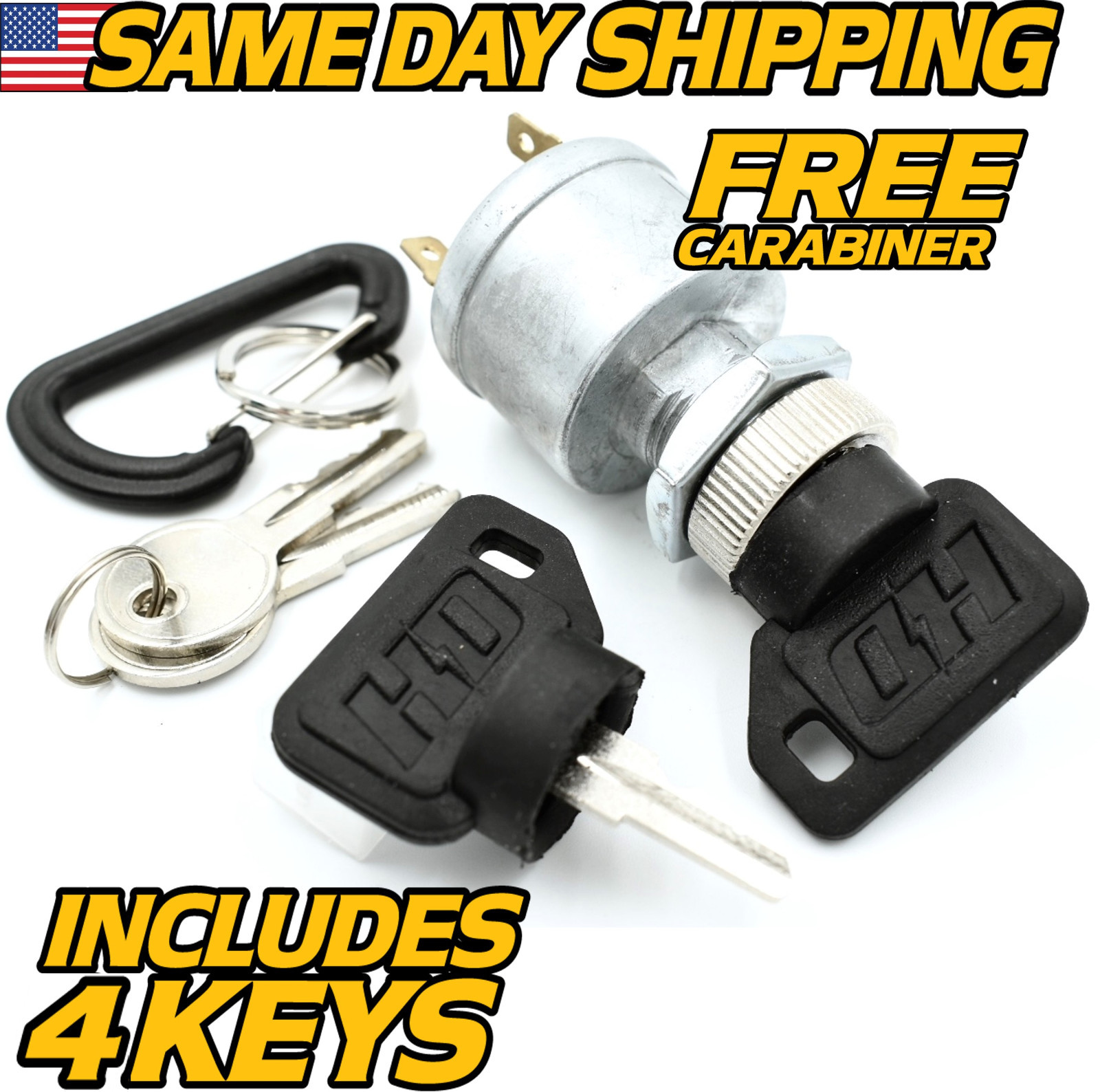 Key Switch Fits EZGO 1981Up 4 Prong w/Lights Golf Cart Gas, Electric 4 KEYS gallery