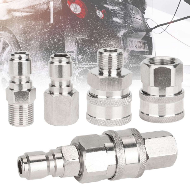 5000PSI Pressure Washer Quick Connect Fitting Stainless Steel 3/8" Hose Adapter gallery