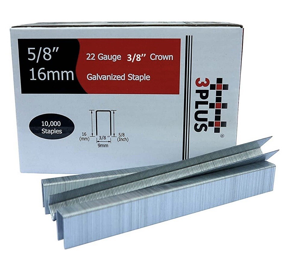 3PLUS 71/16 22 Gauge 3/8-Inch (9mm) Crown 5/8-Inch Leg Length staples gallery