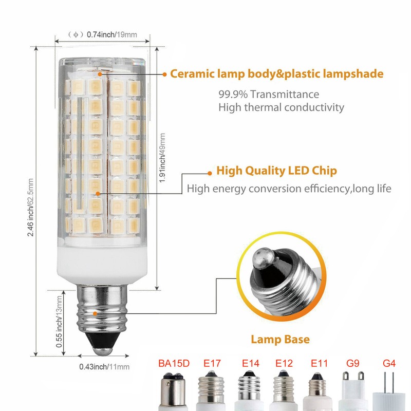 Dimmable 12w Led Corn Light Bulb 220v Lamp E12 E17 Softwhite G9 Mini Ceramic Smd gallery