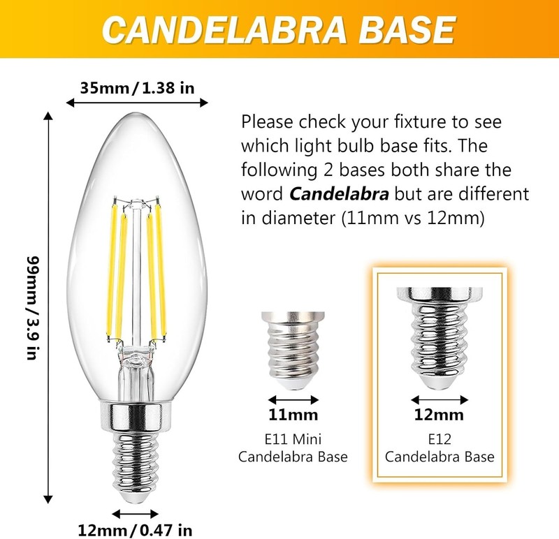 Long Lasting E12 Candelabra LED Bulbs - 550 Lumens, Daylight White (5 Pack) gallery