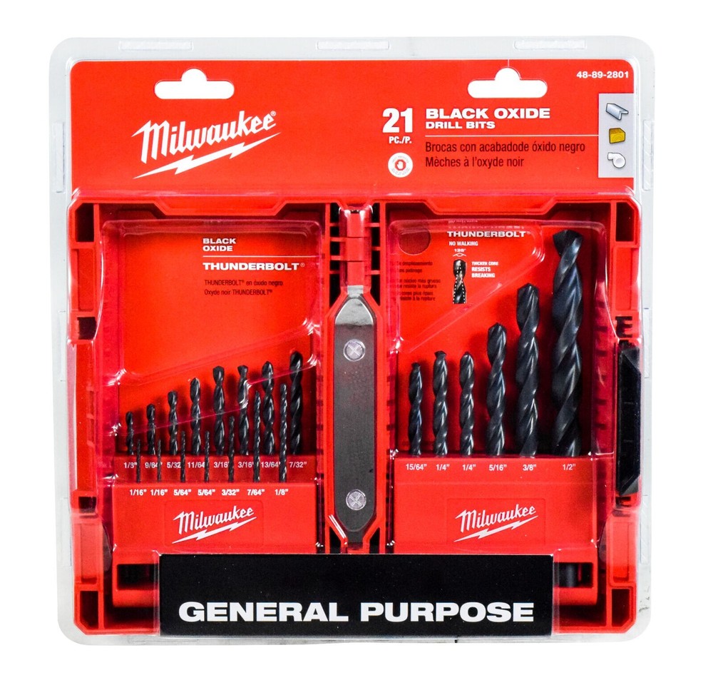Milwaukee Thunderbolt Black Oxide Drill Bits - 21-Pc. Set, Model# 48-89-2801
