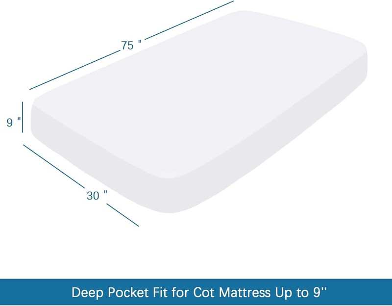 4 Piece Cot Size Sheets Fitted Cot Sheet Set 30"x75" for Camp Bunk/Guest Beds gallery
