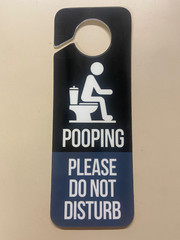 Door Hanger – Pooping Please Do Not Disturb – NEW