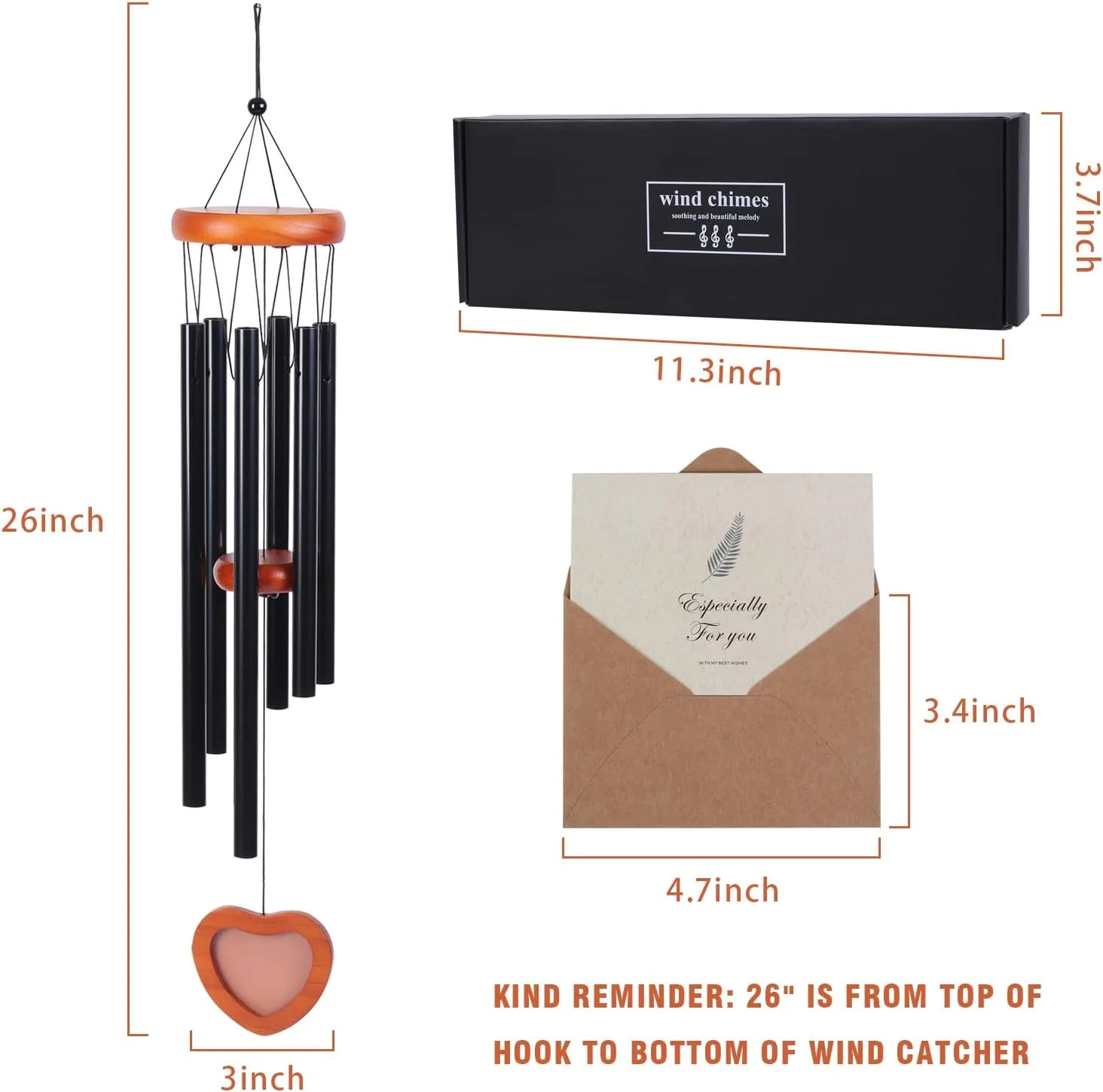 Large Wind Chime for Outside-Memory Gifts for Loss Loved One,Rust-Proof Aluminum gallery