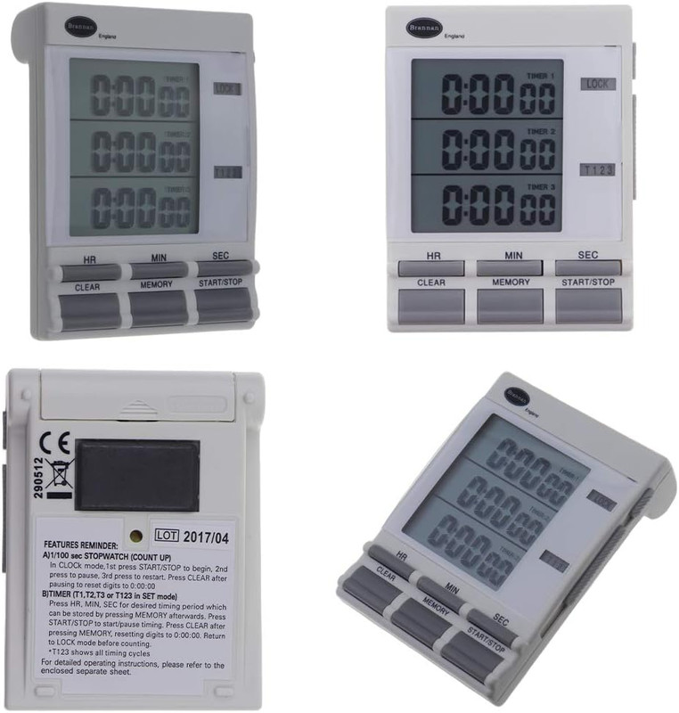 Digital Triple Kitchen Timer and Clock with Large LED Countdown Timer Numbers, A gallery