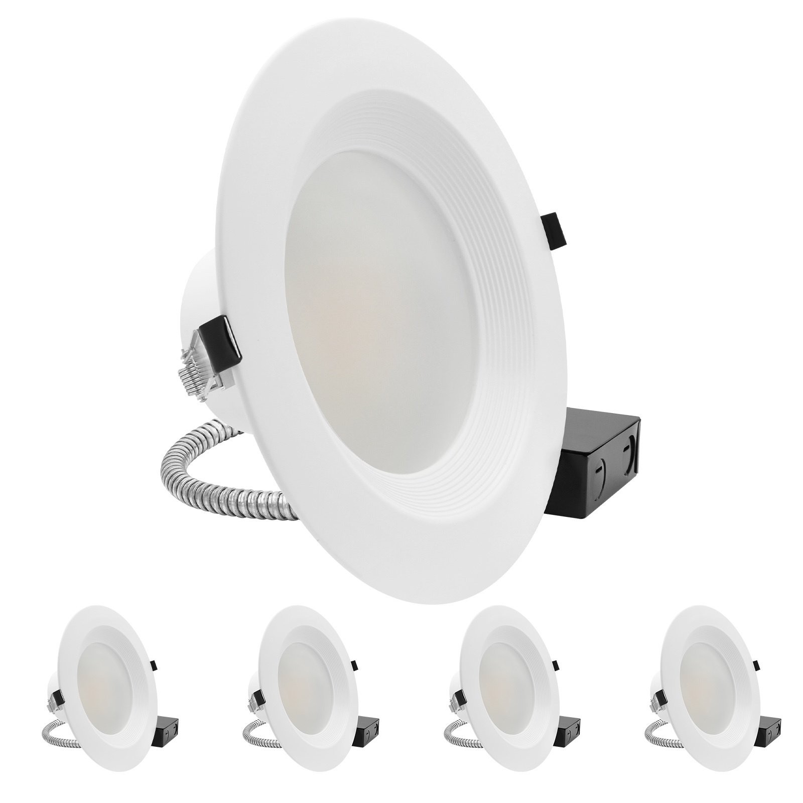Luxrite 8" Commercial LED Recessed Light, 5CCT, 27W, Up to 2700LM, 120-277V 4PK gallery
