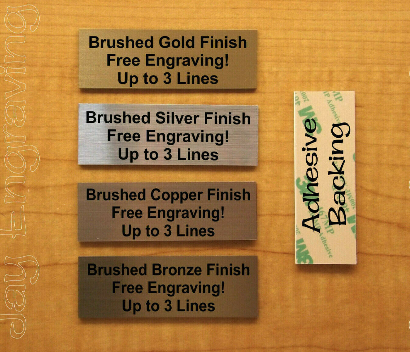Custom Engraved 1x3 Tag Sign Plaque Plate / Gold Silver Copper or Bronze Finish gallery