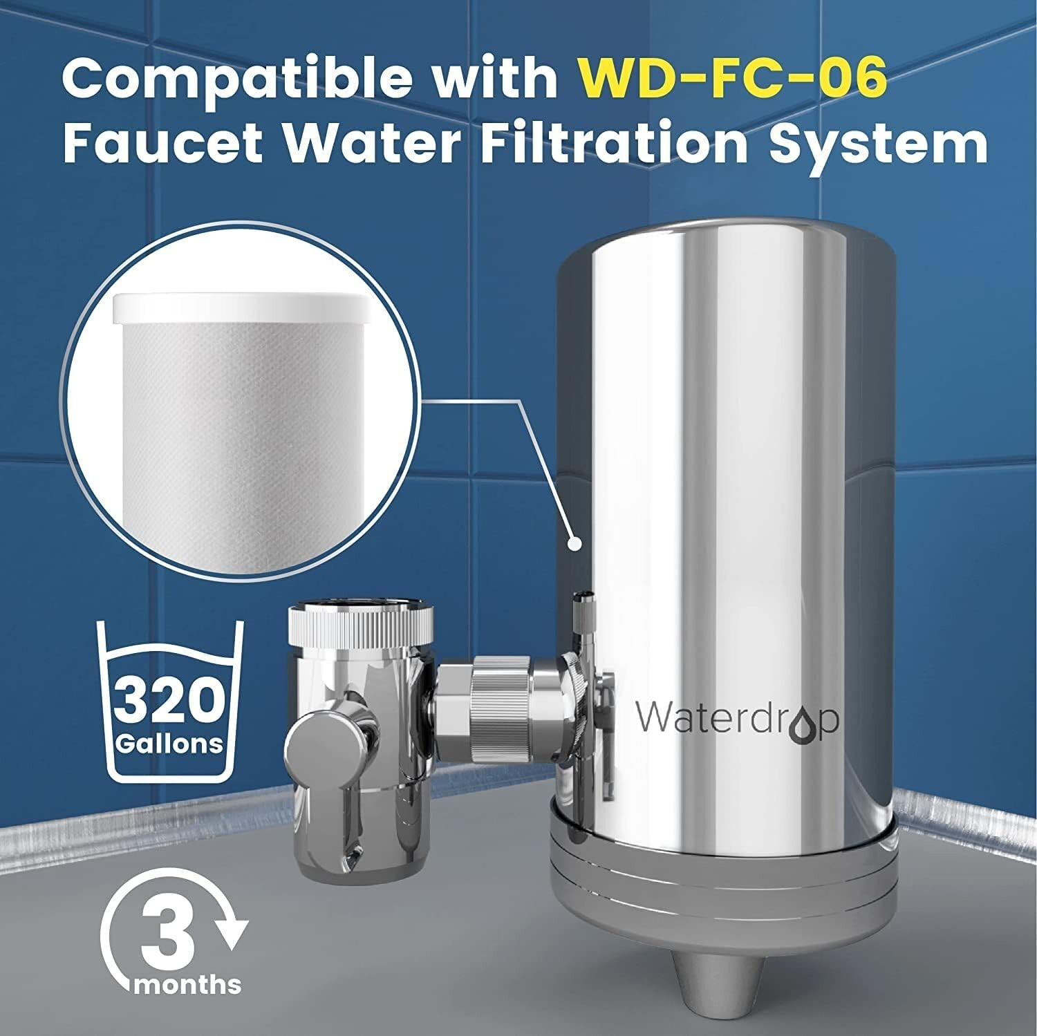 Waterdrop Replacement Faucet Filter, Replacement for WD-FC-06 gallery