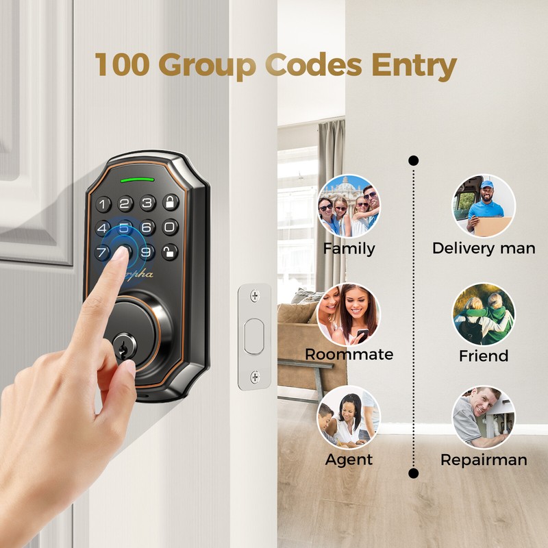 Smart Door Lock Keyless Entry Electronic Keypad Deadbolt 16 AntiPeeping Password gallery