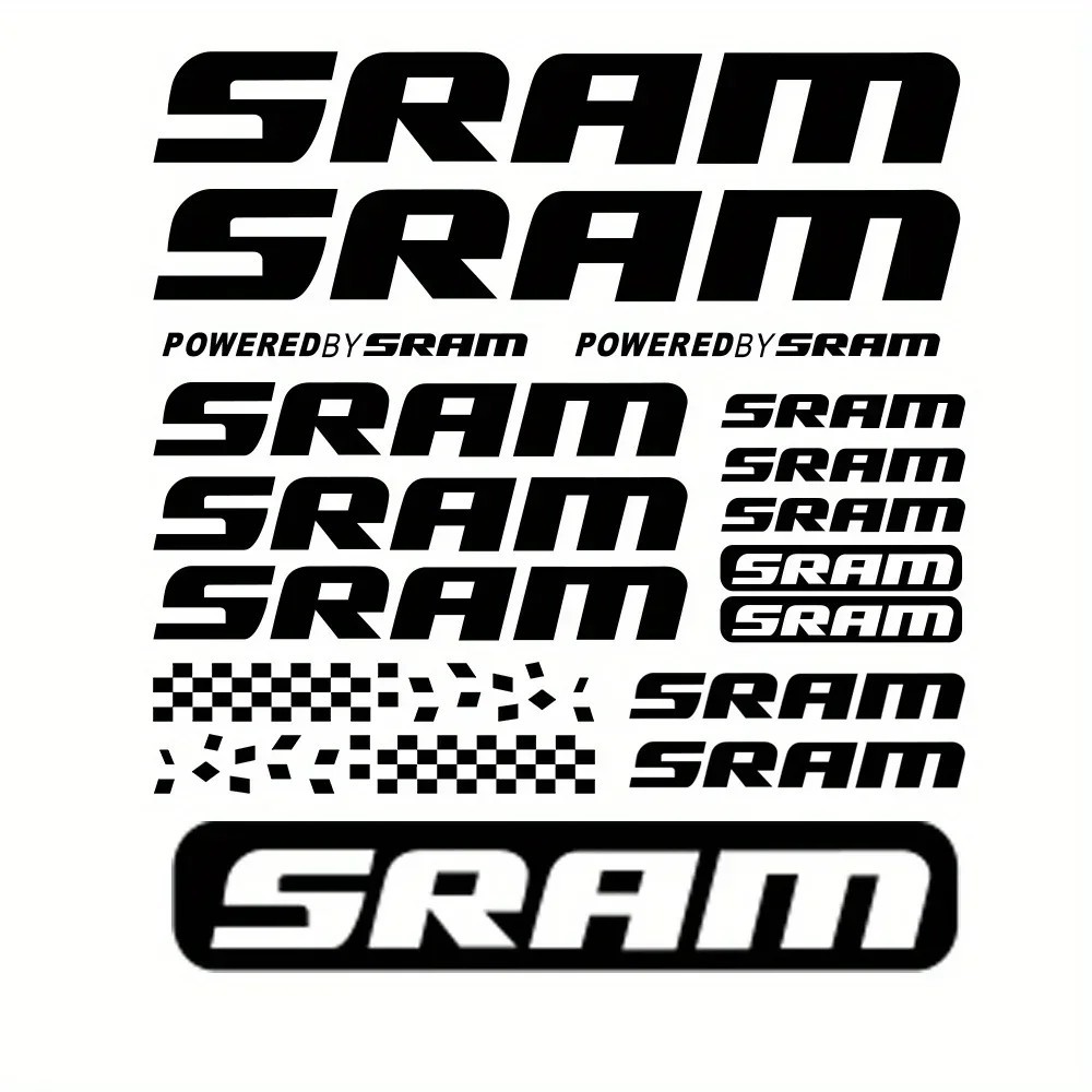 1SET Trendy SRAM - Themed Sticker Set, Eye Catching Holographic Decals for Bike gallery