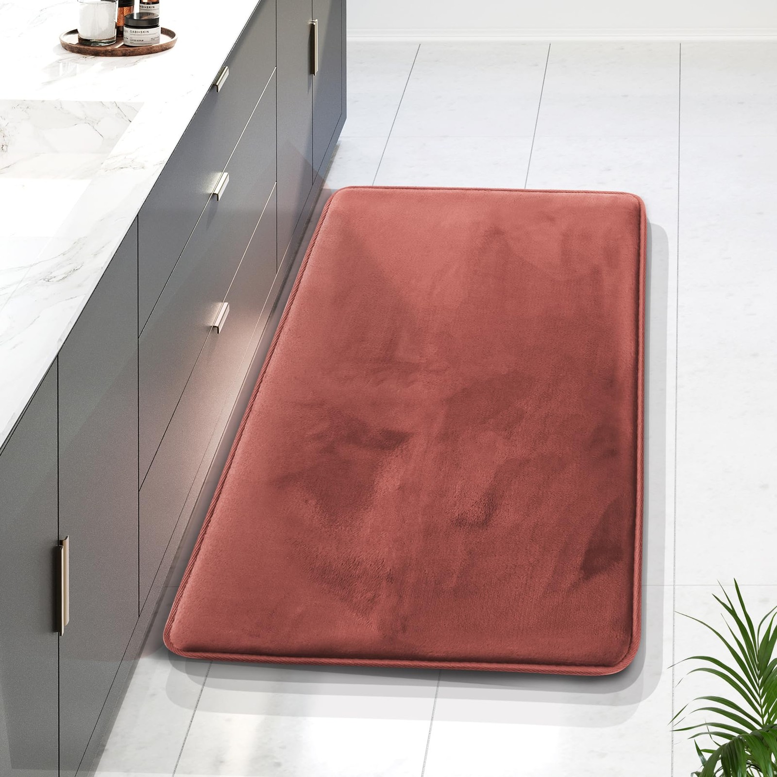 Clara Clark Bathroom Rugs Velvet Memory Foam Bath Mat Non-Slip Bath Rugs gallery