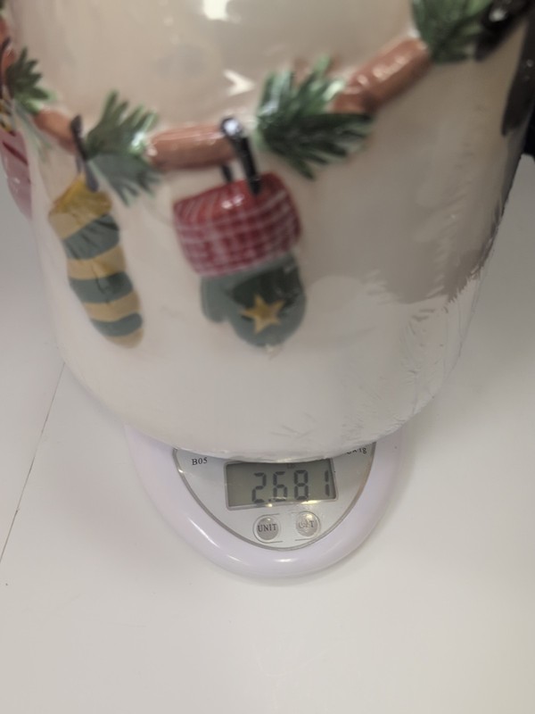 Cookie Jar, Oneida, Porcelain, Snowman, Xmas Theme, New w/plastic wraping No Box gallery