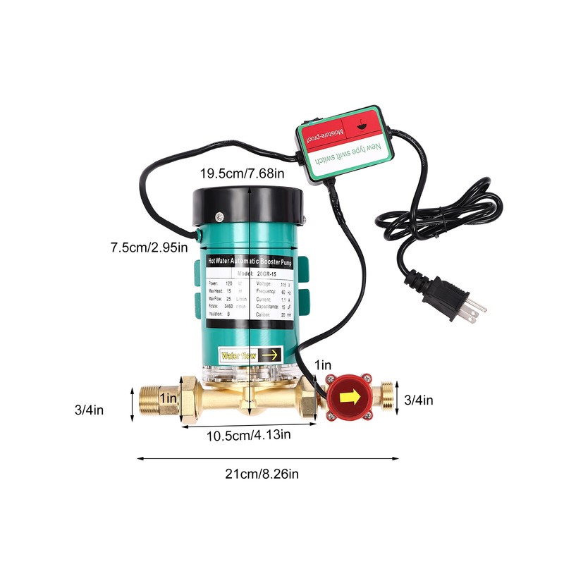 120W 115V Automatic Water Pressure Booster Pump for Home Showers gallery
