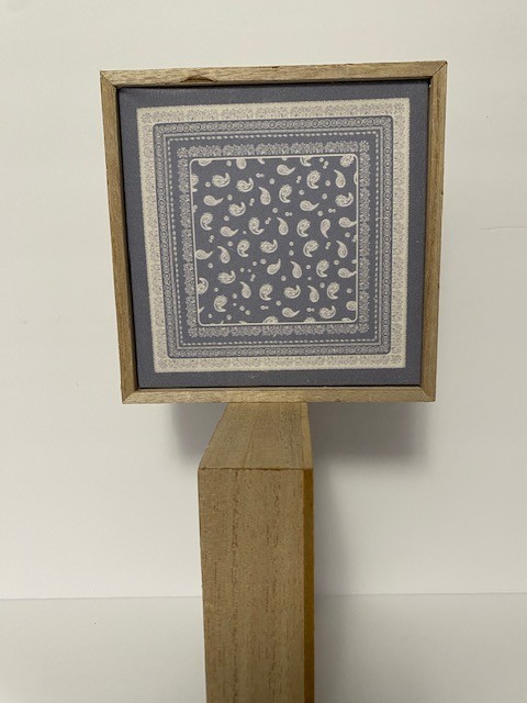 Modern cloth pattern, home decor, wall art framed. 6" X 6" Hang it or stand it. gallery
