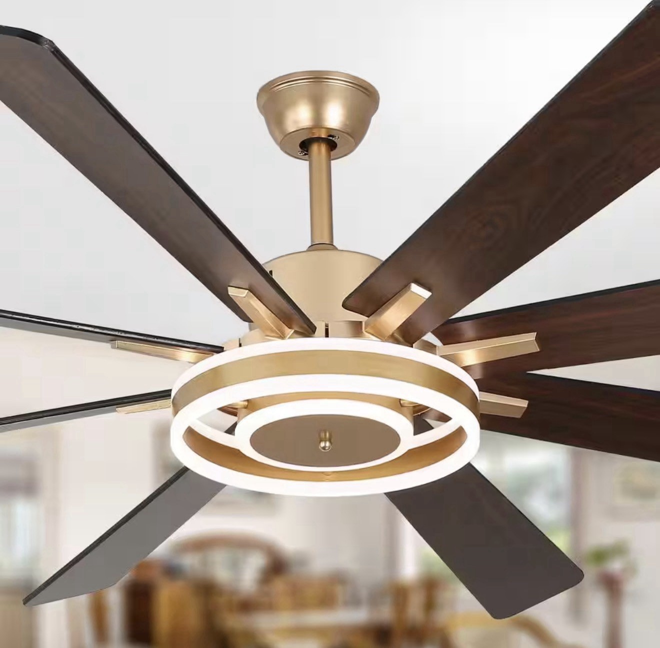 Bella Depot 72” Gold Ceiling Fan w/ LED Light Remote 8-Blade DC Motor gallery