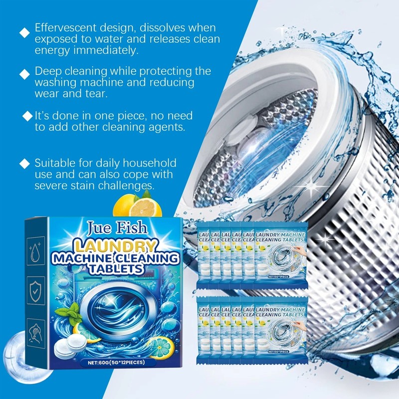 12PCS Washing Machine Cleaner Tablets Deep Clean No Residue All Models gallery