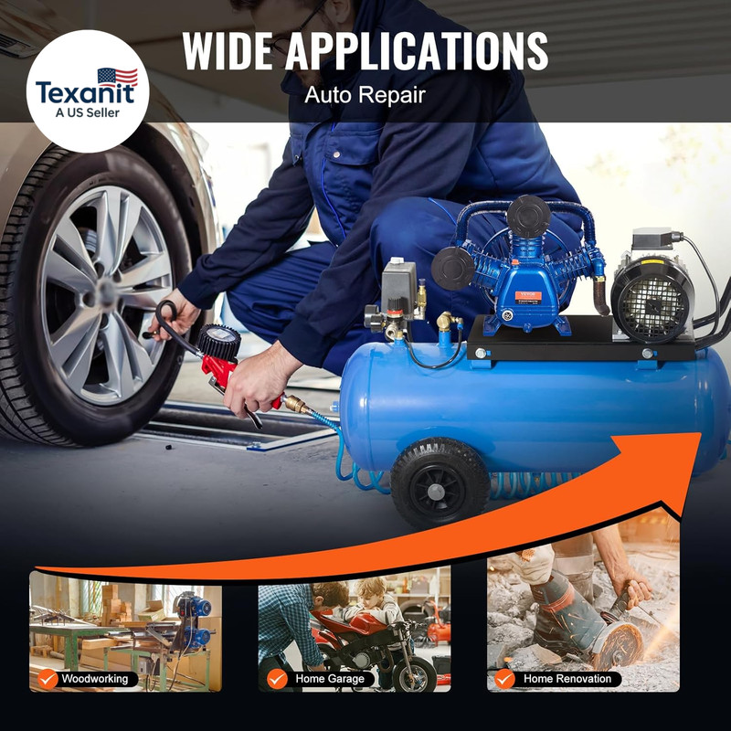Air Compressor Pump Head, 10HP 17.5CFM @ 90PSI, 3-Cylinder Oil Lubricated Air Co gallery