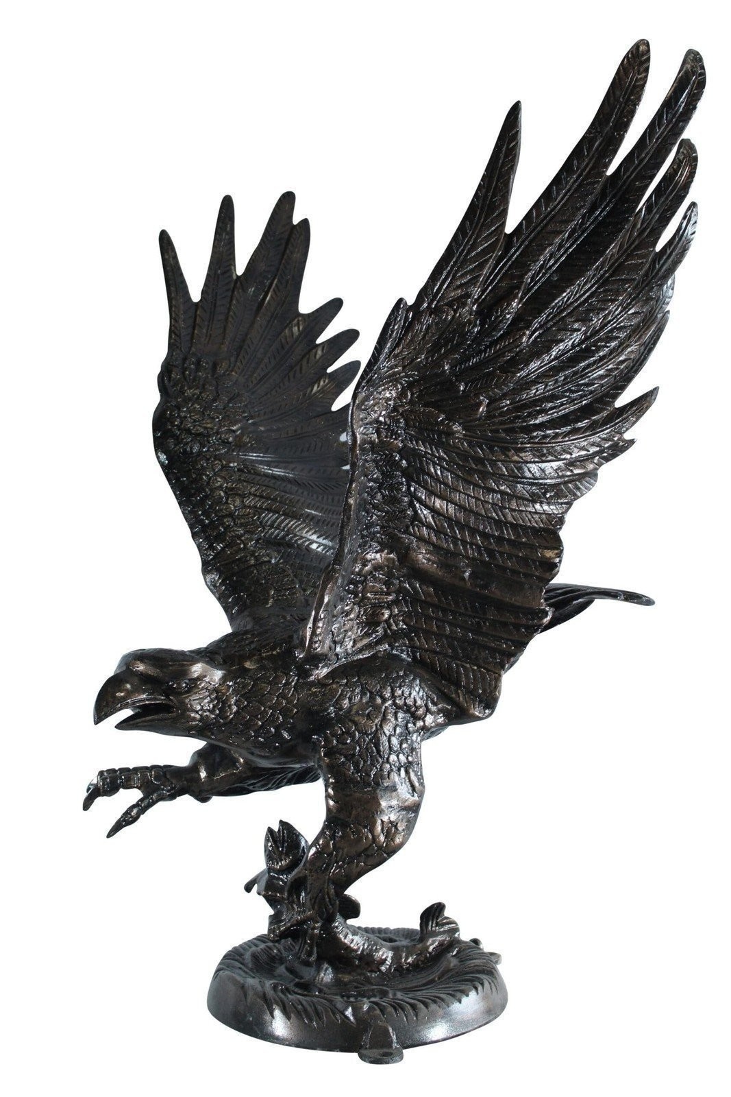 Large Aluminum Eagle Statue with Wings Spread in Flight 40" x 35" x 51"H gallery