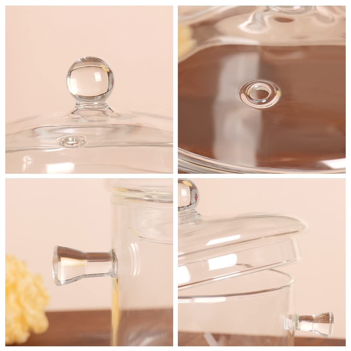 Clear Glass Pot Set for Cooking On Stove - 1.9l/67 Fl Oz Cookware Simmer gallery