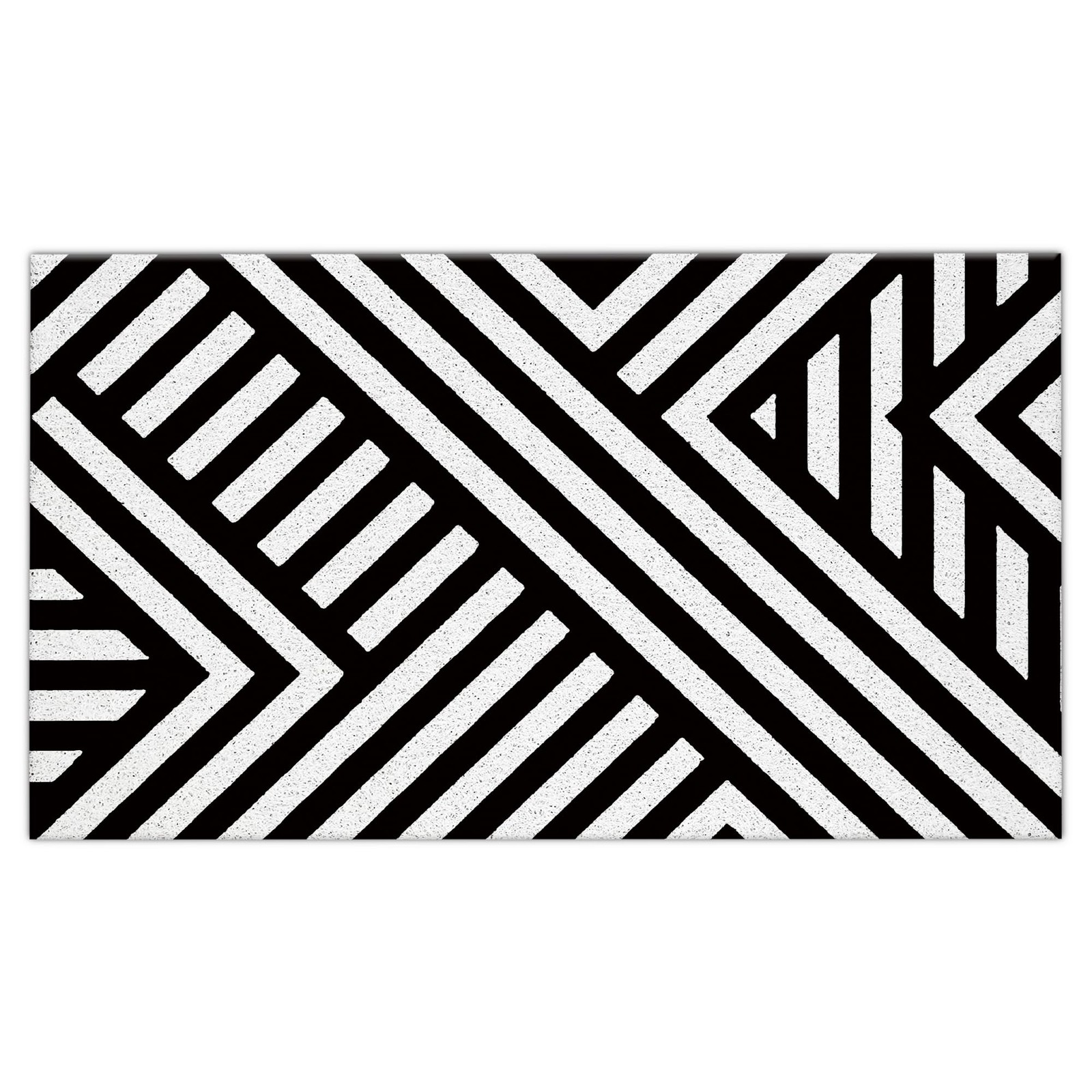Black and White Door Mat, Abstract Minimalist Doormat Indoor Outdoor Entrance... gallery