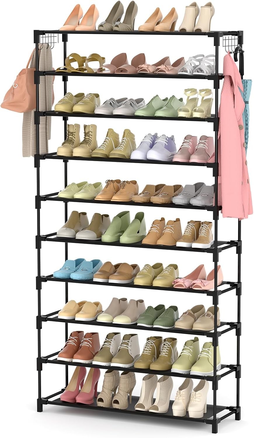 10 Tiers Shoe Rack 50 Pairs Large Capacity Tall Shoe Organizer Sturdy Shoe gallery
