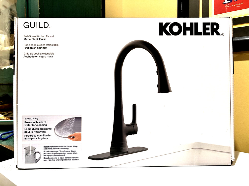 Kohler Guild Pulldown Kitchen Sink Faucet 3 functions spray head Matte Black