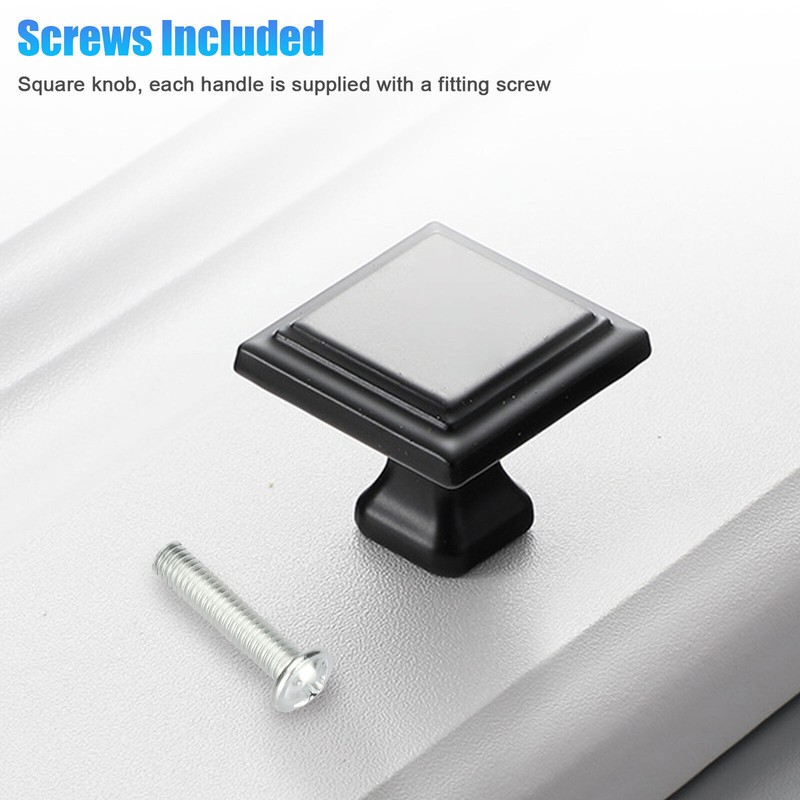 Black Square Cabinet Drawer Pull Knobs Handles for Kitchen Bathroom Hardware Lot gallery
