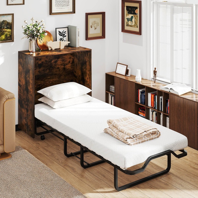 Cot Size Murphy Bed with Storage Rolling Murphy Cabinet with Foldable Bed gallery