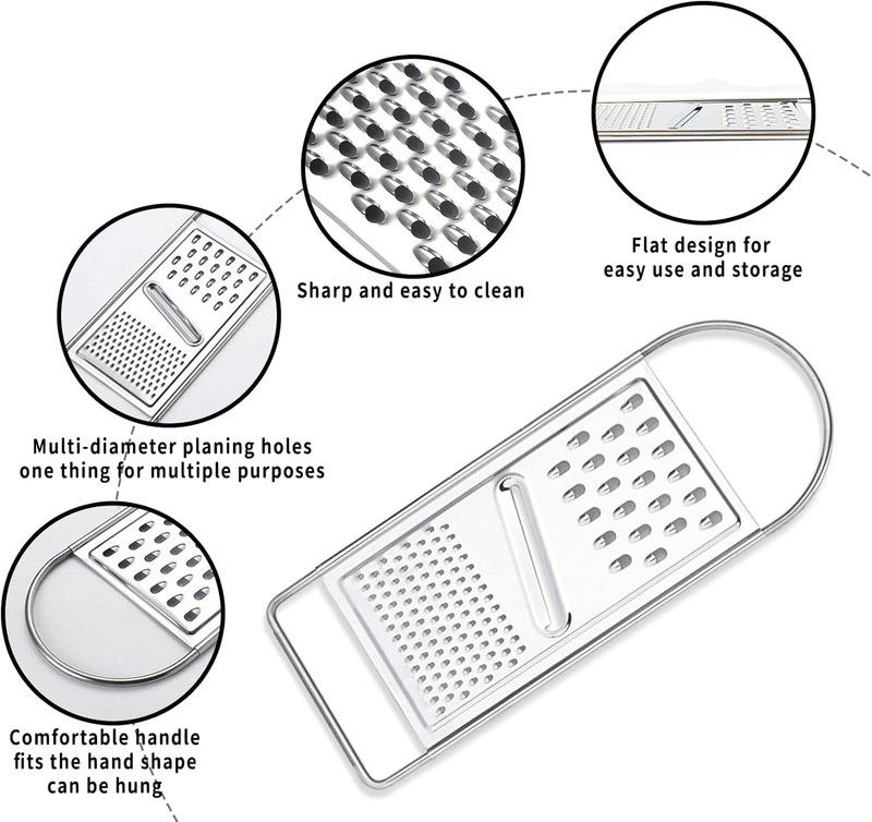 Graters for Kitchen,Cheese Grater Handheld Hand,Mini Cheese Grater Stainless gallery