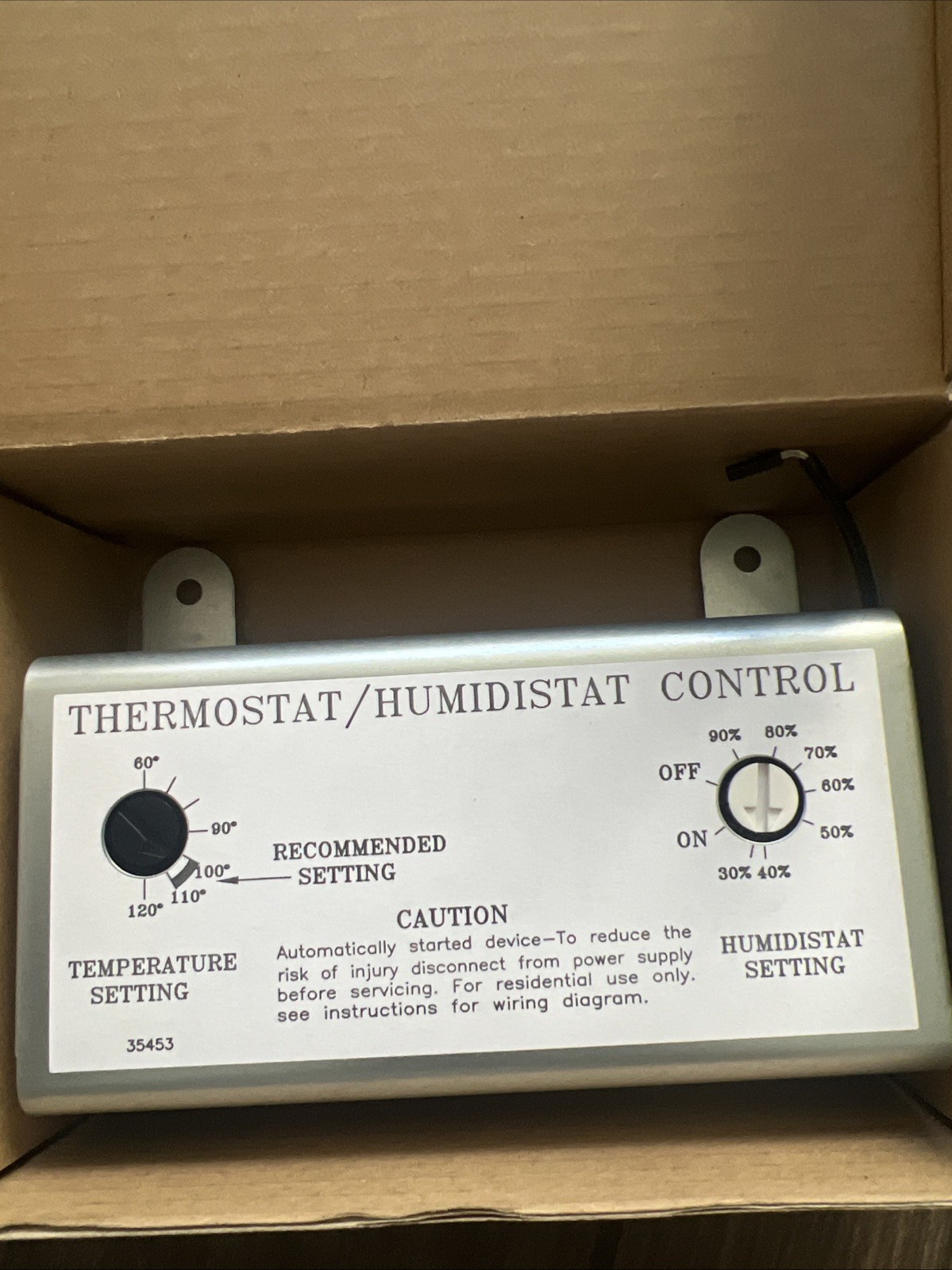 Attic Fan Adjustable Thermostat and Humidistat with Built-In Fire Safety Shut Of gallery