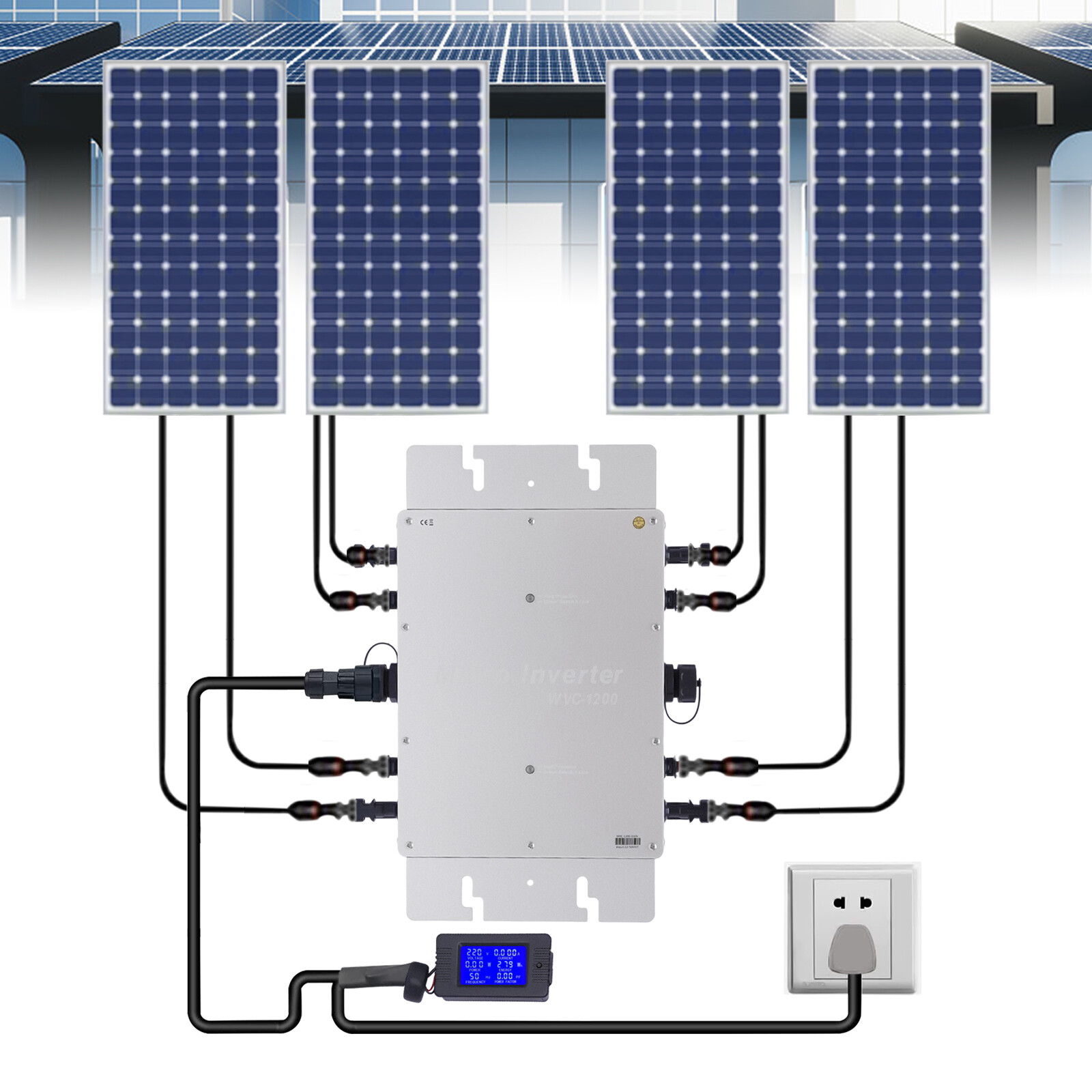 1200W Micro Solar Panel Smart Inverter Pure Sine Wave MPPT Grid Tie Inversor New gallery