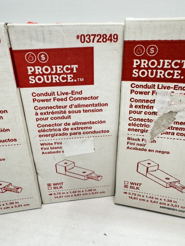 POWER SOURCE COMDUIT LIVE-END POWER FEED CONNECTOR Lot Of 4 Black And White 0372 gallery