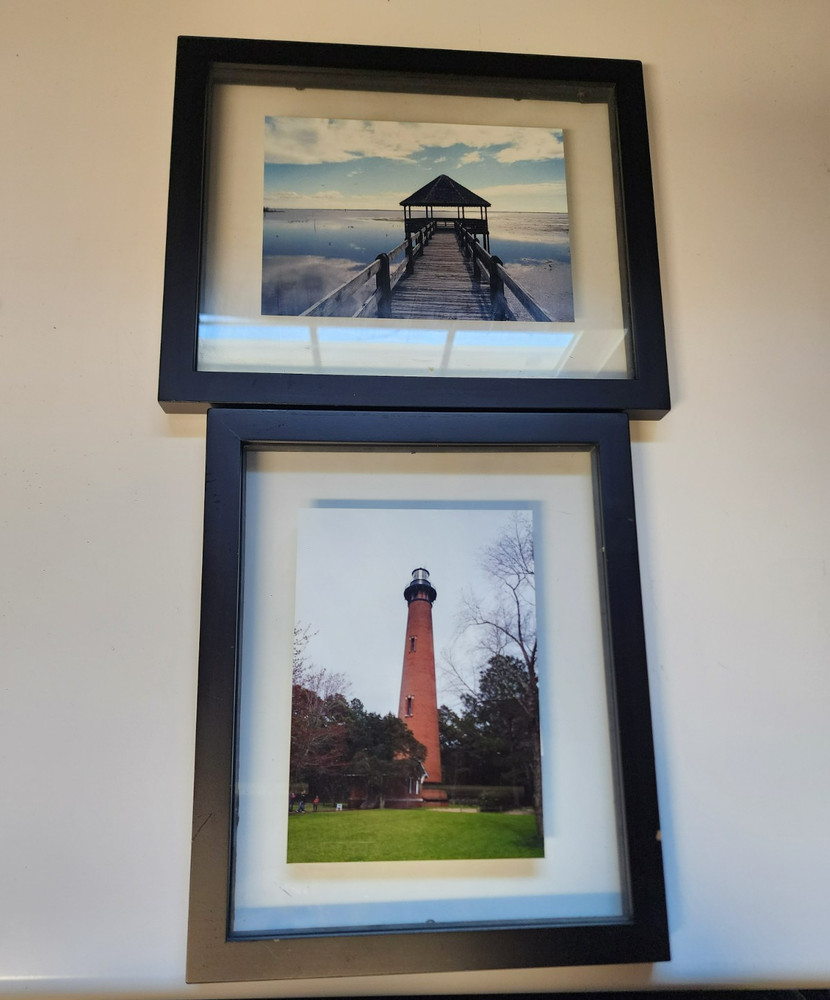 Two Black Border Picture Frames - 9x11 - Horizontal and Vertical
