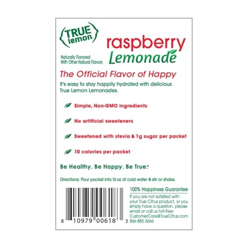 True Lemon Raspberry Lemonade Drink Mix 3.17 Ounce Pack Low Calorie Hydration gallery
