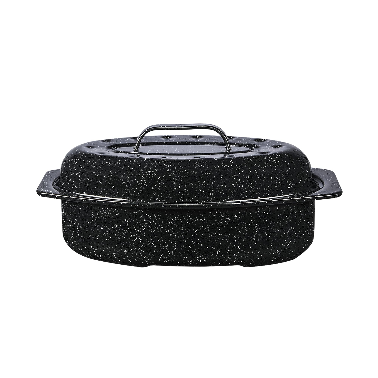 Granite Ware 13-Inch Covered Oval Roaster - Speckled Black gallery