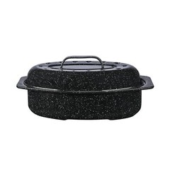 Granite Ware 13-Inch Covered Oval Roaster – Speckled Black