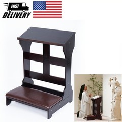 Prayer Bench Tool Table Chair Kneeler w/Cushion for Church Bible Reading