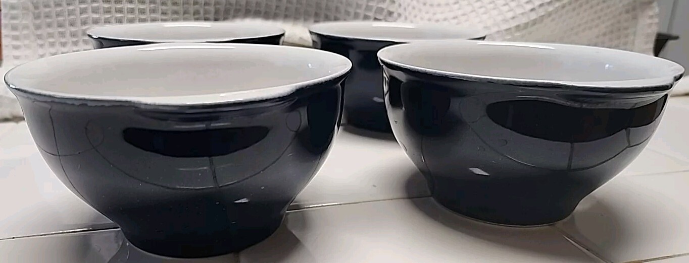 Over And Back Bowls Stoneware Tab Handle Blue White Soup Cereal Snack Portugal gallery