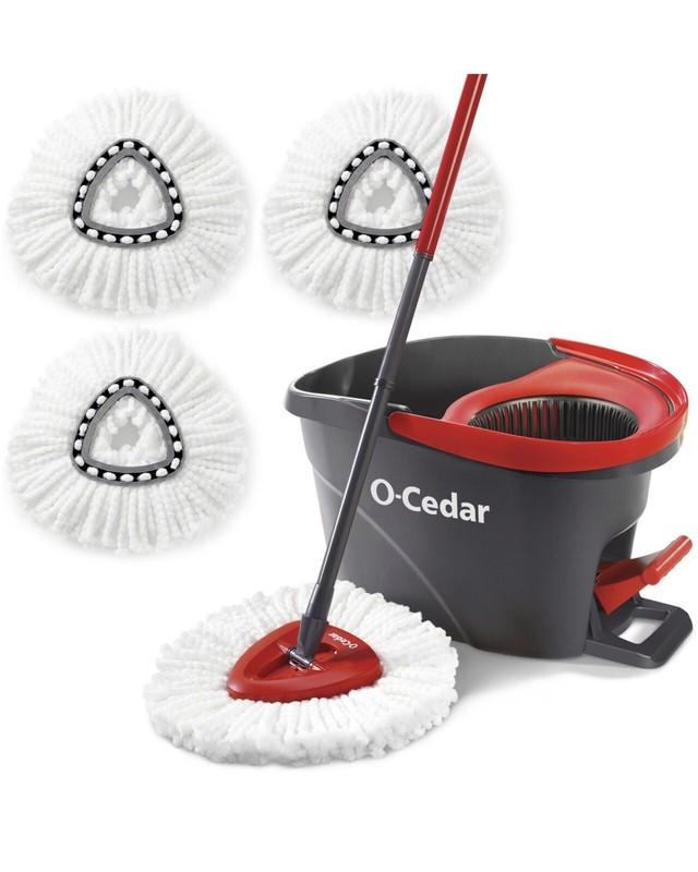 O-Cedar Easy Wring Spin Mop & Bucket System with 3 Extra Refills gallery