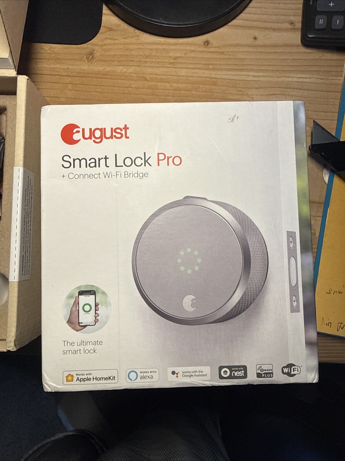 August Smart Lock Pro Silver + Connect Wi‑Fi Bridge, Bluetooth, Auto-Lock gallery