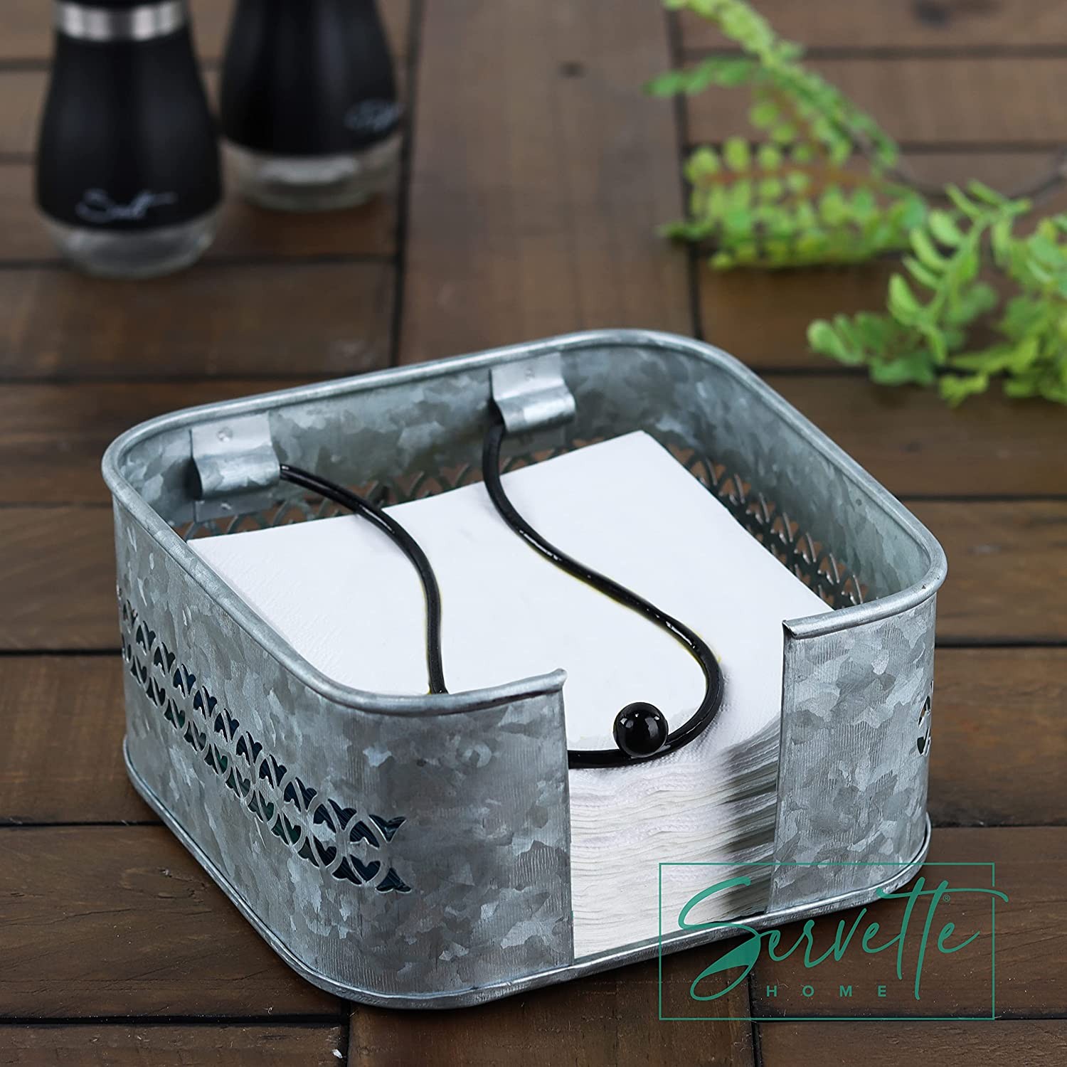Galvanized Metal Napkin Holder - Cocktail Napkins gallery
