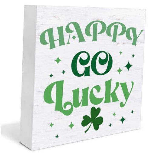 St. Patricks Day Decor - St Patricks Day Decorations - Happy Go Lucky Wood CCC gallery